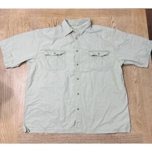 Magellan Sportswear Short Sleeve‎ Casual Button Down Shirt Green 3X